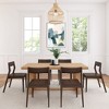 Plank+Beam 72" Classic Solid Wood Dining Table Set, Black Wirebrush, + 6 Chairs - 2 of 4