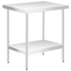 Stainless Steel Table, 2 Tier Small Commercial Kitchen Prep Table , Adjustable Storage Shelf, Glooves & Dishcloth, for Home Restaurant Kitchen - 4 of 4