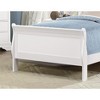 APRILSOUL White Finish Twin Size Bed Traditional Louis Philippe Style Wooden Bedroom Furniture - 3 of 4