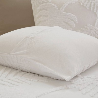 Full White Cotton Tufted Palm Comforter Set