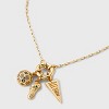 14K Gold Dipped Cubic Zirconia Soccer and All Stars Charm Necklace - A New Day™ Gold - 4 of 4