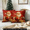 Lomsoe 2pcs Santa Claus & Gift Pattern Pillow Covers, 2D Flat Printing, Zipper Closure, Machine Washable Polyester, for Sofa & Bed, Holiday Home Decor - 2 of 4