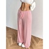 Clearlove Women's Wide Leg Drawstring Striped Pants Casual Loose Trousers - 4 of 4