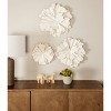 Modern Ornamental Wall Decor Set of 3 White - Olivia & May: Iron Botanical Sculptures, Indoor Vertical Display - 2 of 4