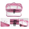 Unique Bargains Double Layer Makeup Bag Cosmetic Travel Bag Case Make Up Organizer Bag Clear Bags for Women 1pcs - 3 of 4