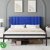 King/ Full Size Bed Frame Platform Bed Frame w/ Velvet Headboard Heavy Duty Metal Bed Frame - 2 of 4