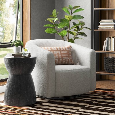Black Distressed Rubberwood Hourglass Accent Table