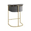 Meridian Furniture,Donatella Grey Velvet Stool - 2 of 4