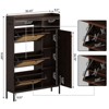 Jojoka Rattan Shoe Cabinet with 3 Tiers, Adjustable Shelves, Top Surface for Keys or Decor, Narrow Design for Entryway, Hallway, Bedroom - 2 of 4