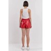 Women's High-waisted Faux Leather Short - Grey Lab - 3 of 4