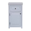 Alaterre Furniture Dorset Bathroom Storage Tower with Open Upper Shelves, Lower Cabinet and Drawer: Hardwood Linen Tower - 4 of 4