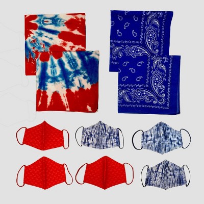 4ct Bandana & 6ct Mask Red/White/Blue - Bullseye's Playground™