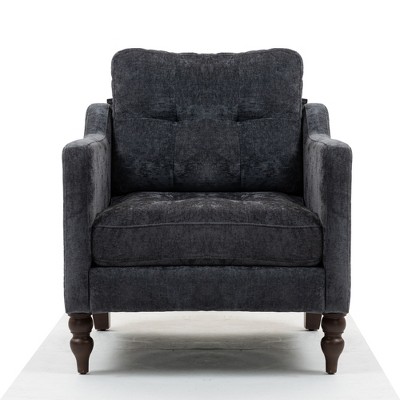 Vynxaria Comfy Chenille Chair with USB Port & Ergonomic Design for Living Room