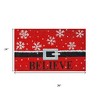 HomeRoots 24" X 36" Red And Black Coir Snowflake Outdoor Christmas Door Mat - 3 of 4