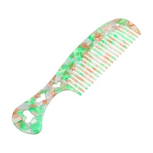 Unique Bargains Women's Heart Style Handheld Wide Tooth Comb for Curly Thick Straight Hair 1 Pc - 1 of 4