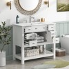 CAVINAS Bathroom Vanity with Top Single Sink,Modern Bathroom Storage Cabinet with 2 Soft Closing Doors and 6 Drawers - 2 of 4