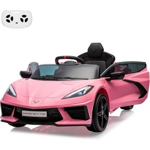12V Kids Ride On Car, Licensed Corvette Battery Powered Electric Sports Car with Remote, LED, Music & Dashboard - 1 of 4