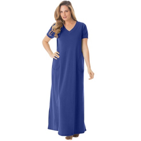 Dreams & Co. Women's Plus Size Petite Long T-shirt Lounger, 4x - Ultra Blue  : Target