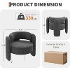 Modern Chenille Accent Armchair£¬ Mid-Century Upholstery, Round Corners for Living Room, Bedroom, Office, or Cafe£¬Grey - 2 of 4