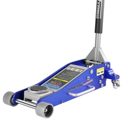 VisioGear Hydraulic Low Profile Racing Floor Jack with Dual Piston Quick Lift Pump, 2.5 Ton Capacity, Blue, 24.13"*11.89"*9.06"