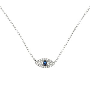 Unique Bargains Women's 925 Sterling Silver Eye Pendant Necklace Choker - 1 of 4