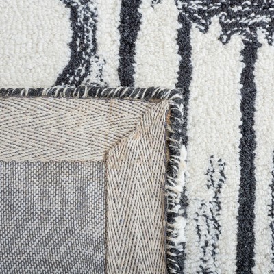 Bohemian Bliss Black & Ivory Hand-Tufted Wool Area Rug 8' x 10'