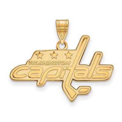 Black Bow Jewelry 14k Yellow Gold Washington Capitals NHL Large Pendant