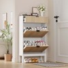 2 Flip Drawers,Freestanding Hidden Slim Narrow Shoe Rack for Entryway, Shoe Storage Cabinet ， - 4 of 4