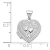 Black Bow Jewelry 14k White Gold 15mm Double Design Heart Shaped Locket - 4 of 4