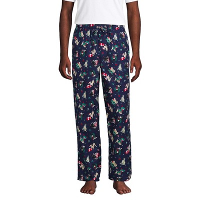 Lands' End Women's Tall Print Flannel Pajama Pants - Large Tall - Deep Sea  Navy Holiday Pups