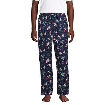 Lands' End Women's Tall Print Flannel Pajama Pants - Large Tall - Evening  Blue Starry Night Cow