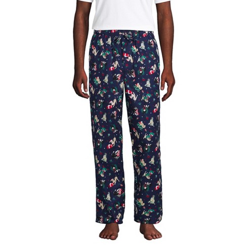 Lands' End Men's Tall Flannel Pajama Pants - Medium Tall - Deep Sea ...