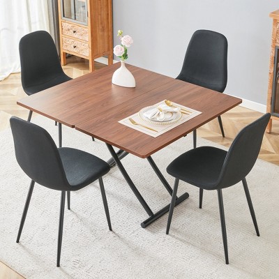5 Piece Dining Table Set Kitchen Table Set with 4 Upholstered Chairs & Adjustable Height Table - ModernLuxe