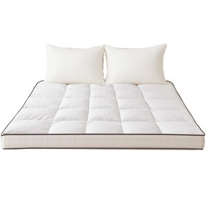 Itopfox Memory Foam Queen Mattress Topper with Shredded Foam, Cotton Cover, Breathable & Skin-Friendly, Extra Thick with Anchor Straps for Comfort - 1 of 4