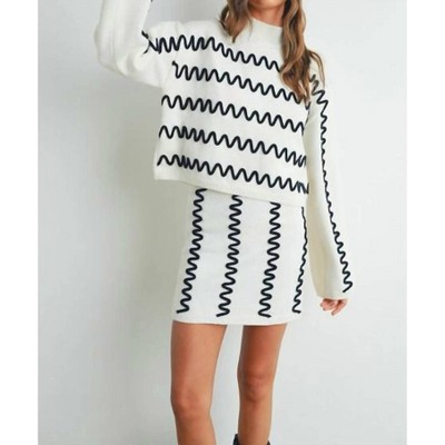 Women's Wavy Stripe Mini Skirt - Buttermelon