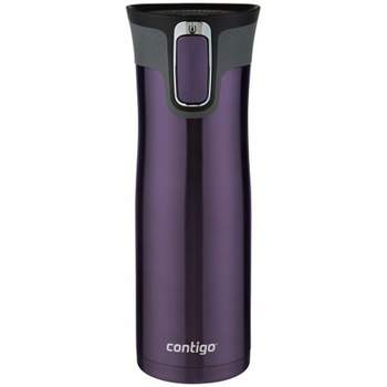 Contigo Cortland Chill 2.0 24 oz Silver, Gray and Licorice Solid Print  Double Wall Vacuum Insulated Stainless Steel Water Bottle with Wide Mouth  Lid 