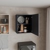 GlasFlength Kitchen Storage 1 Door Kitchen Wall Cabinet Internal Shelves Cabinet Storage Cupboard for Kitchen, Black, 13.1"*19.7"*23.6" - 2 of 4