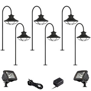 John Timberland Braden Textured Black 10-Piece LED Path and Flood Light Set - 1 of 4