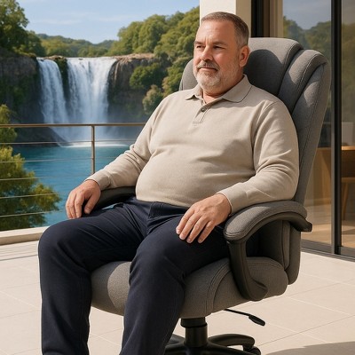 SKRAN Executive Swivel Office Chair Ergonomic Computer Chair Breathable Skin-Friendly Cotton Fabric with Adjustable Height for Home and Office