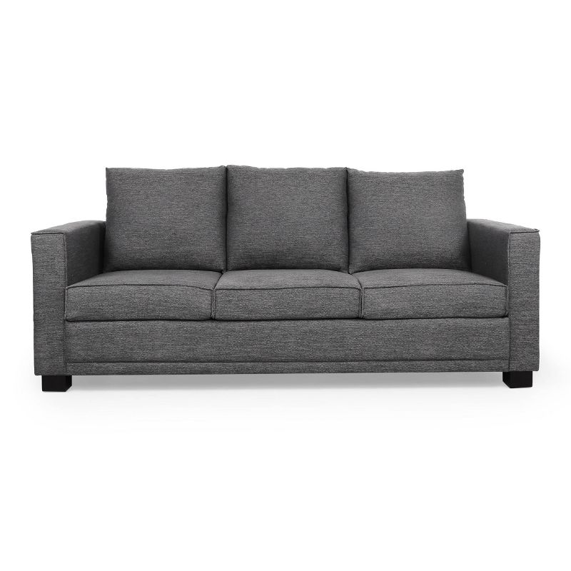 Clarkdale Contemporary Upholstered 3 Seater Sofa Charcoal/Dark Brown - Christopher Knight Home, 6 of 10
