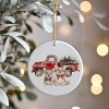 Lomsoe Dogs Ornament Dogs Lovers Christmas Xmas Ornaments Decor Funny Christmas Hanging Ceramic Ornament - 3 of 4