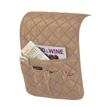 Collections Etc Quilted Organizer and Space Saving Armrest Cover with 1 Large and 4 Small Pockets