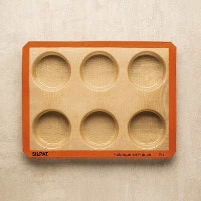Silpat #1 Non-Stick Mold, Handcrafted in France Since 1965, Trusted by Chefs, Certified Food Safe (6 Hole Large Round Tray)