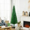 HOMCOM 6 FT Artificial Pencil Christmas Tree, Slim Xmas Tree with 390 Realistic Branch Tips and Plastic Stand, Light Green - 3 of 4