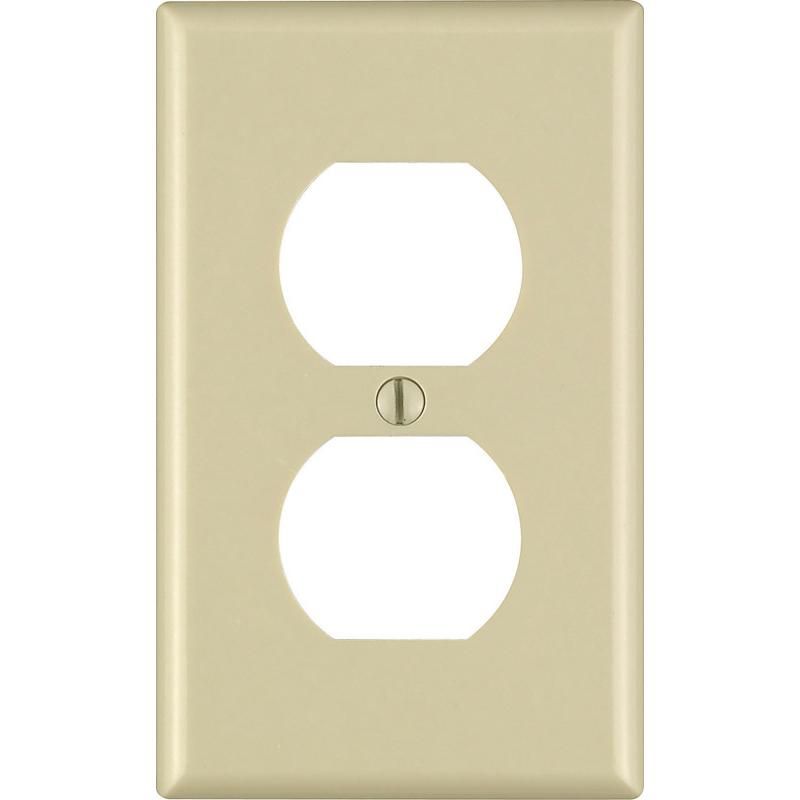 Leviton Ivory 1 gang Thermoset Plastic Duplex Wall Plate (Pack of 20), 1 of 2