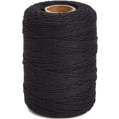 200 yards Cotton Black Twine String 0.8" for DIY Art & Crafts Gift Packing Gardening
