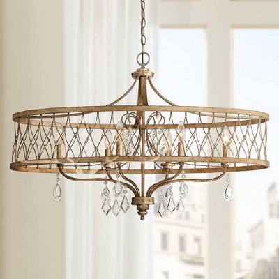 Olympus Gold Crystal Elegance 6-Light Dimmable Chandelier