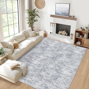 9x12,Washable Runner Rug Runner Vintage Rug Non Slip Kitchen Rug Distressed Grey Rug Low Pile Entryway Rug Soft Bathroom Rugs Stain Grey - 1 of 4