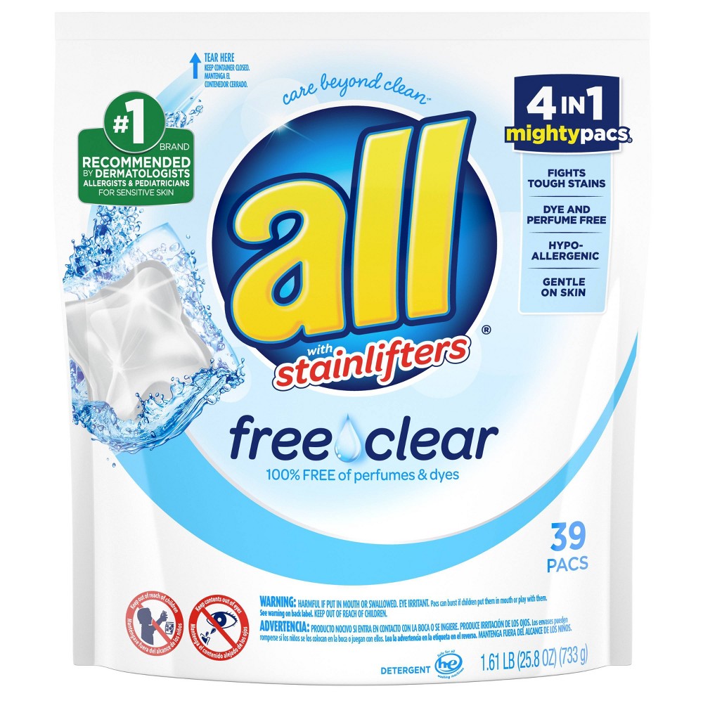 UPC 072613458547 product image for All Mighty Pacs Free & Clear Pre-Measured Laundry Detergent 48 Count | upcitemdb.com