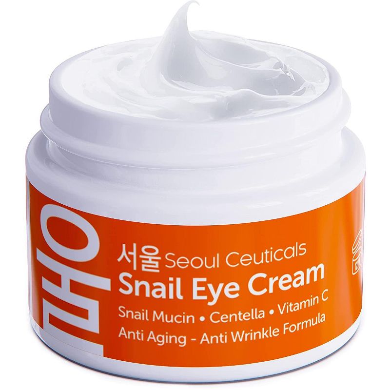 Seoul Ceuticals Korean Skin Care Snail Eye Cream - 97.5% Snail Mucin Korean Beauty Skincare Anti Aging Under Eye Cream With Centella Asiatica, .5 oz, 1 of 7